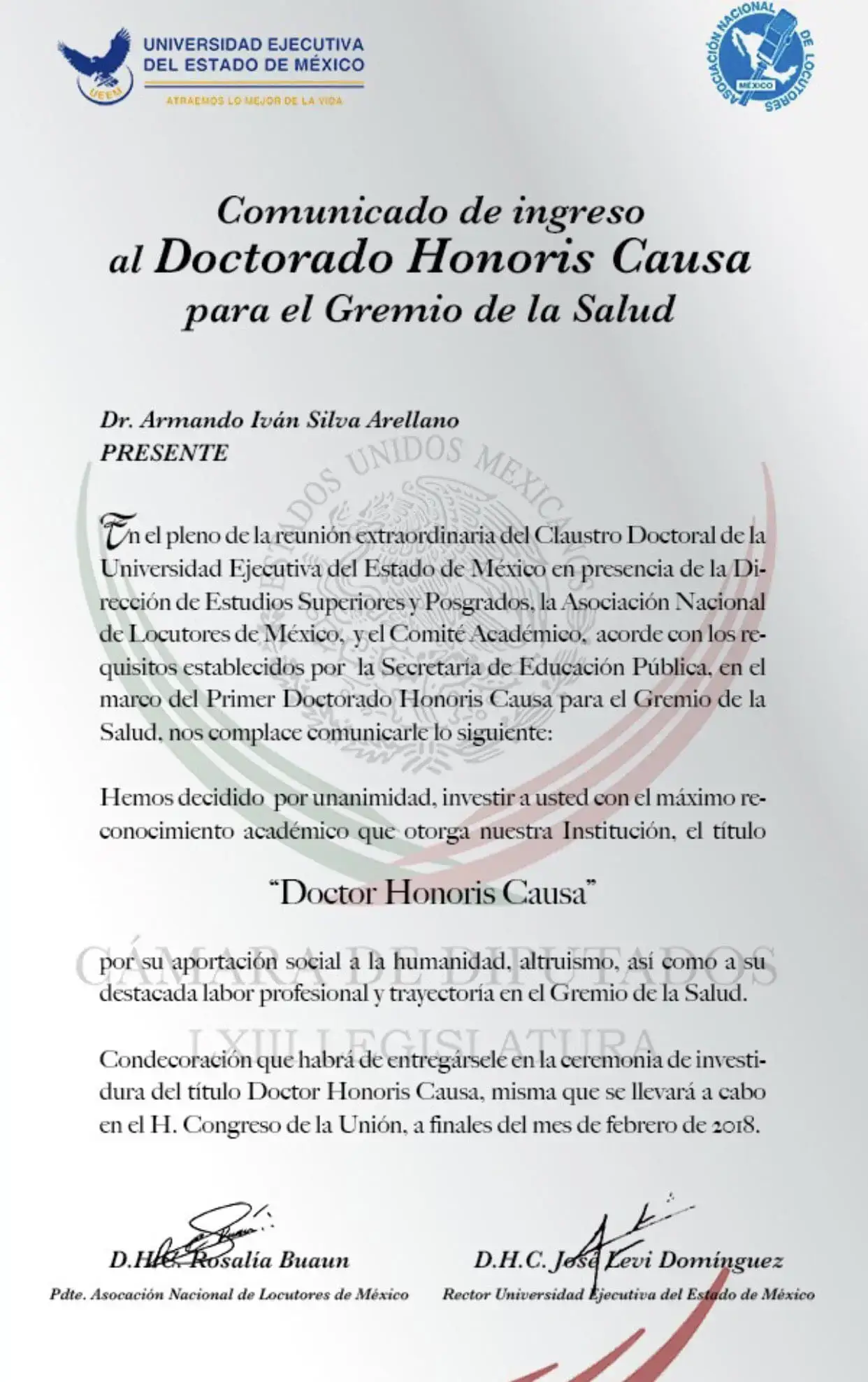 Doctorado Honoris Causa | Dr. Ivan Silva